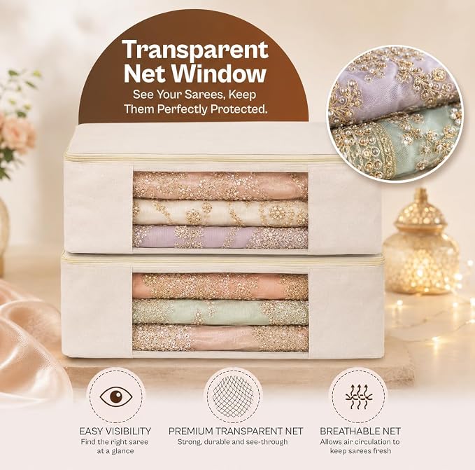 premium cotton saree storage box