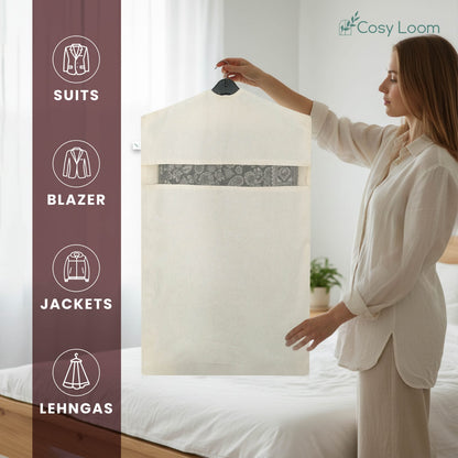 Multipurpose Hanging Garment Cover for Suits, Blazers, Jackets & Lehengas