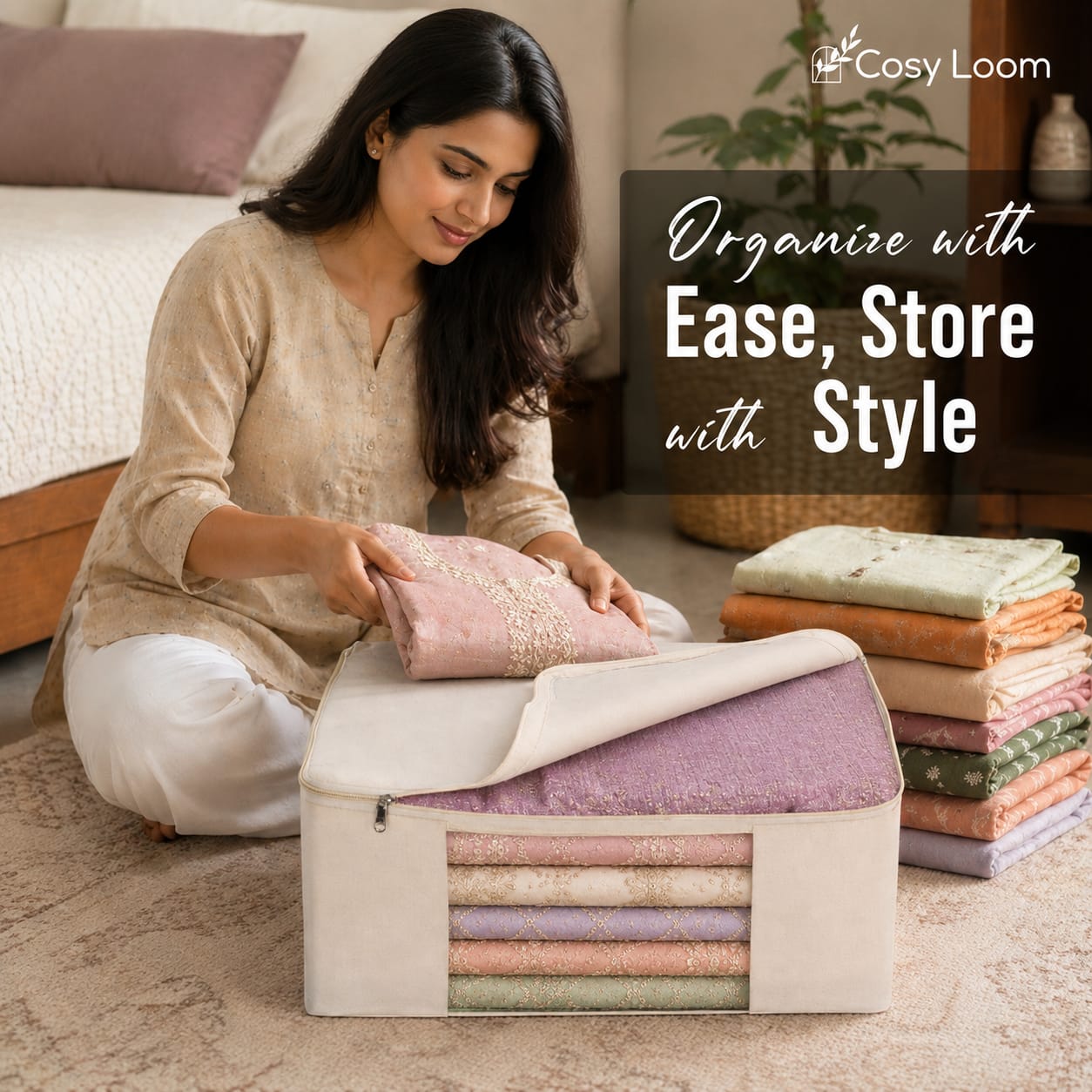 premium saree storage cover set (pack of 3)