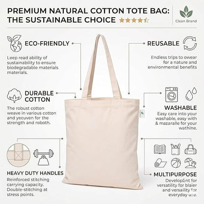Premium Cotton Tote Bag (Pack of 2)